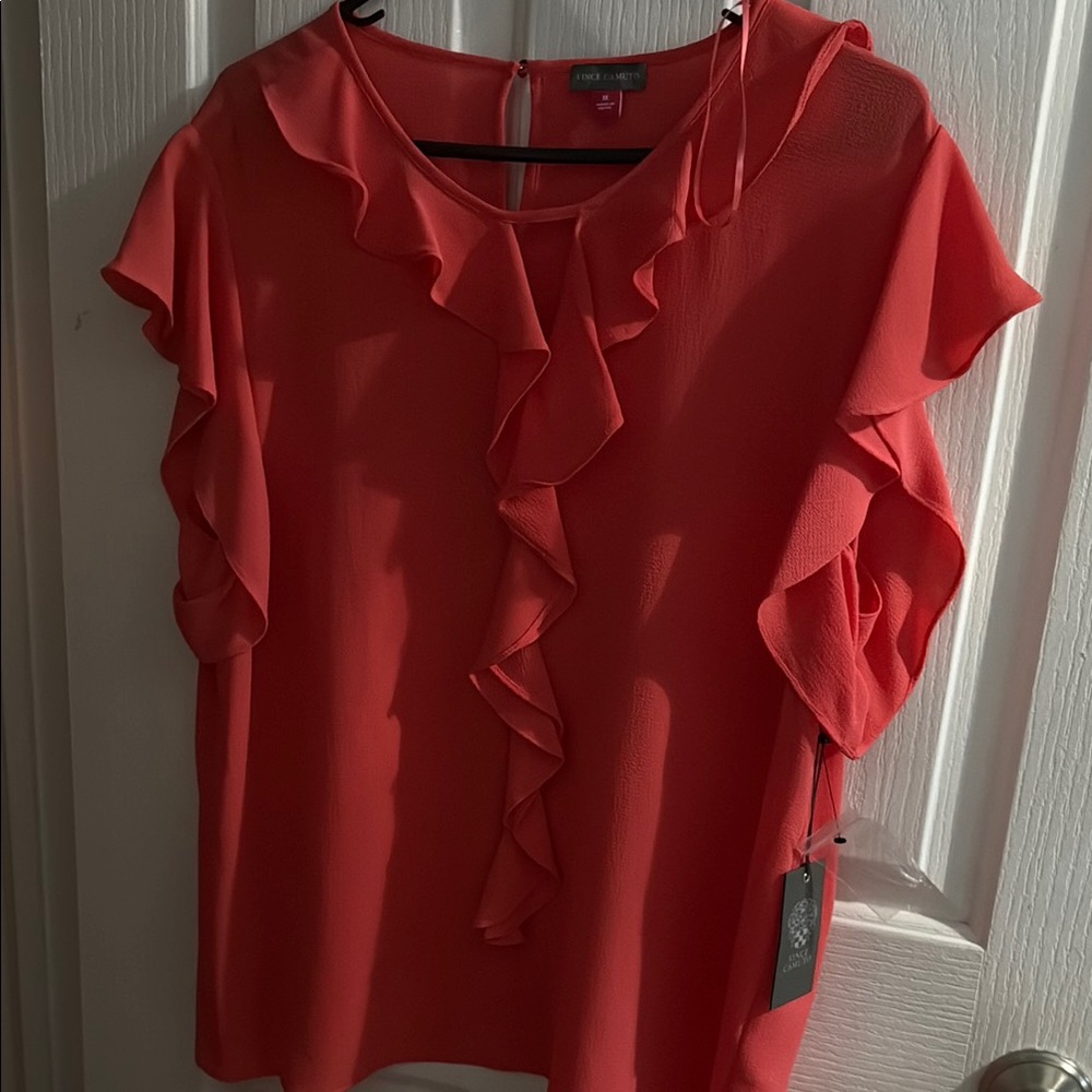 Vince Camuto Coral Ruffle Blouse